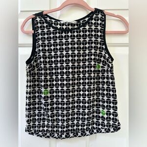 Trina Turk Black and White Geometric Tank Top